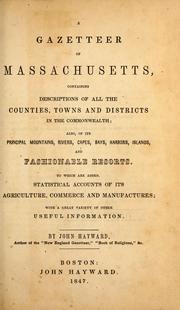 Cover of: A gazetteer of Massachusetts by Hayward, John