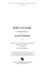 Cover of: Emil un Ḳarl