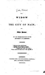 Cover of: The Widow of the City of Naïn: And Other Poems