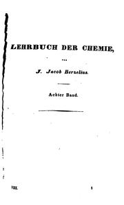 Cover of: Lehrbuch der Chemie by Jöns Jacob Berzelius, Friedrich Wöhler, Olof Gustaf Öngren