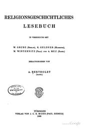 Cover of: Religionsgeschichtliches lesebuch, in verbindung mit W. Grube ...: K. Geldner ...