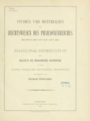Cover of: Studien und Materialien zum Rechtswesen des Pharaonenreiches der Dynast. XVIII-XXI: (c. 1500-1000 v. Chr.)