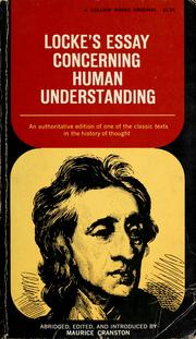 Cover of: An essay concerning human understanding. by John Locke