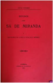 Cover of: Estudos sobre Sá de Miranda ... by Sousa Viterbo