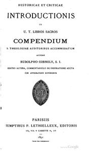 Cover of: Historicae et criticae introductionis in u. T. libros sacros compendium: s ...