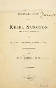 Cover of: Recollections of a Rebel surgeon by Ferdinand Eugene Daniel