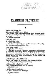 Cover of: A Dictionary of Kashmiri Proverbs & Sayings: Explained and Illustrated from ...
