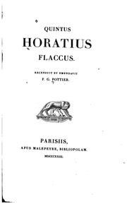 Cover of: Quintus Horatius Flaccus: Opera