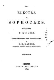 Cover of: The Electra of Sophocles. by Sophocles