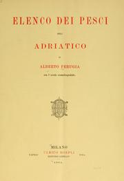 Cover of: Elenco dei pesci dell' Adriatico by Alberto Perugia