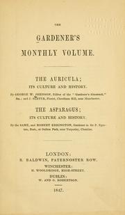 Cover of: The auricula: its culture and history