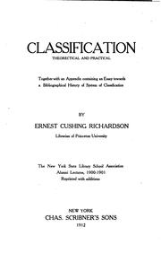 Cover of: Classification, Theoretical and Practical