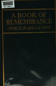 Cover of: A book of remembrance