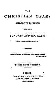 Cover of: The Christian Year; Thoughts in Verse for the Sundays and Holy Days ... by John Keble