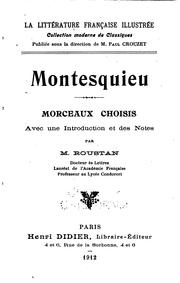 Cover of: Morceaux choisis by Charles-Louis de Secondat baron de La Brède et de Montesquieu, Duke University Library . Lanson Collection