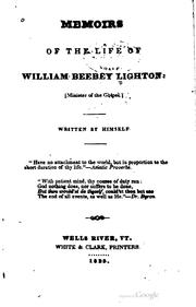 Cover of: Memoirs of the life of William Beebey Lighton: (miniser of the gospel)