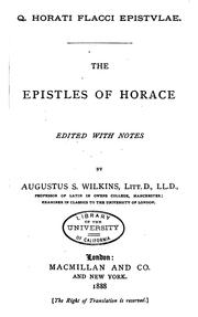 Cover of: The epistles of Horace
