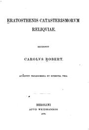 Cover of: Eratosthenis Catasterismorum reliquiae