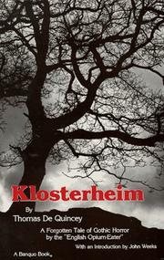 Cover of: Klosterheim, or, The masque