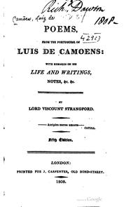 Cover of: Poems, from the Portuguese of Luis de Camoens: with remarks on his life and writings, notes, &c. &c.