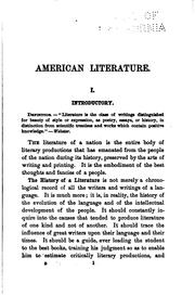 Cover of: A history of American literature, with a view to the fundamental principles underlying its development: a text-book for schools and colleges