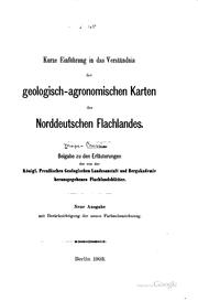 Cover of: Kurze einführung in das verständnis der geologisch-agronomischen karten des norddeutschen flachlandes.