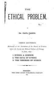 Cover of: The Ethical Problem
