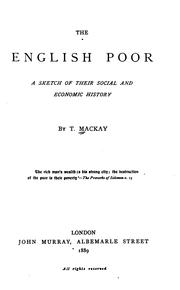 Cover of: The English poor: a sketch of their social and economic history.