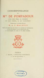 Cover of: Correspondance de Mme. de Pompadour avec son père