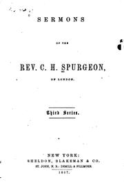 Cover of: Sermons of the Rev. C. H. Spurgeon ...