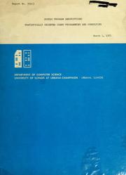 Cover of: SOUPAC program descriptions by University of Illinois (Urbana-Champaign campus). Dept. of Computer Science
