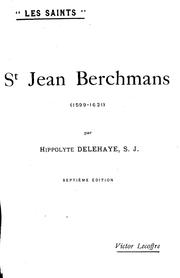 Cover of: St. Jean Berchmans: (1599-1621)