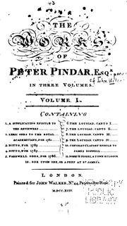 Cover of: The works of Peter Pindar