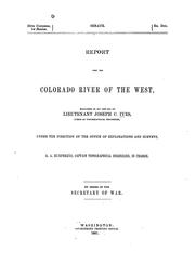 Cover of: Report upon the Colorado River of the West, Explored in 1857 and 1858