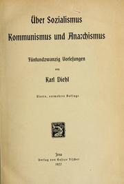 Cover of: Über Sozialismus, Kommunismus und Anarchismus: fünfundzwanzig Vorlesungen