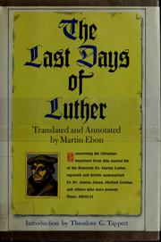 Cover of: The last days of Luther