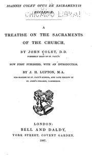 Cover of: A treatise on the sacraments of the church