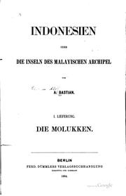 Cover of: Indonesien by Adolf Bastian