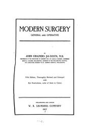 Cover of: Modern surgery, general and operative. by J. Chalmers Da Costa