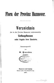 Flora der Provinz Hannover by Brandes, Wilhelm Apotheker.
