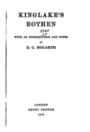 Cover of: Kinglake's Eothen