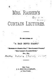 Cover of: Mrs. Rasher's curtain lectures ...
