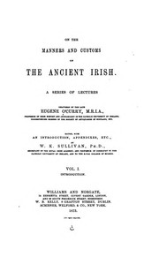 Cover of: On the manners and customs of the ancient Irish.