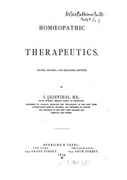 Cover of: Homœopathic therapeutics
