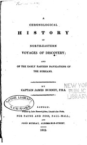 Cover of: A chronological history of north-eastern voyages of discovery: and of the early eastern navigations of the Russians.
