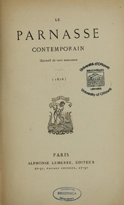 Cover of: Le Parnasse contemporain: recueil de vers nouveau