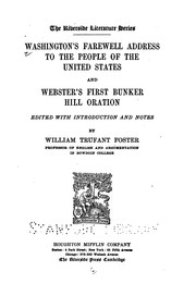 Cover of: Washington's farewell address to the people of the United States: and Webster's first Bunker Hill oration