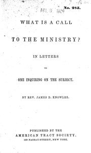 Cover of: What is a call to the ministry?: A premium tract.