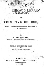 Cover of: A church without a bishop: The apostolical and primitive church, popular in its government, and simple in its worship.