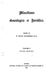 Cover of: Miscellanea Genealogica Et Heraldica